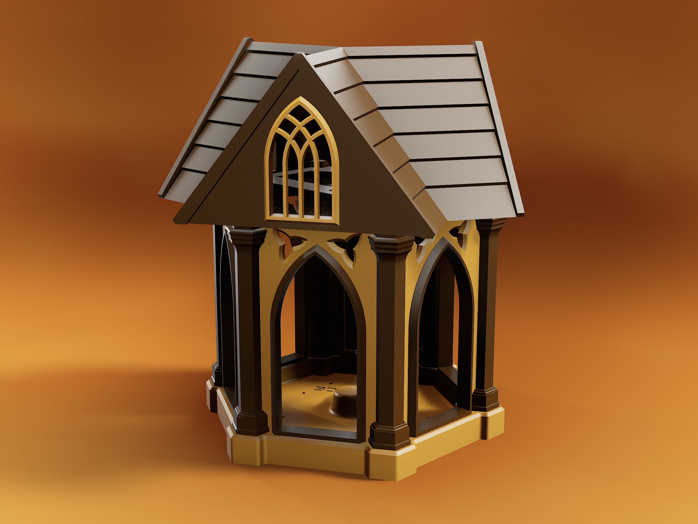 Miniatura 2 do modelo 3D Gothic Bird Feeder - Fully Printable