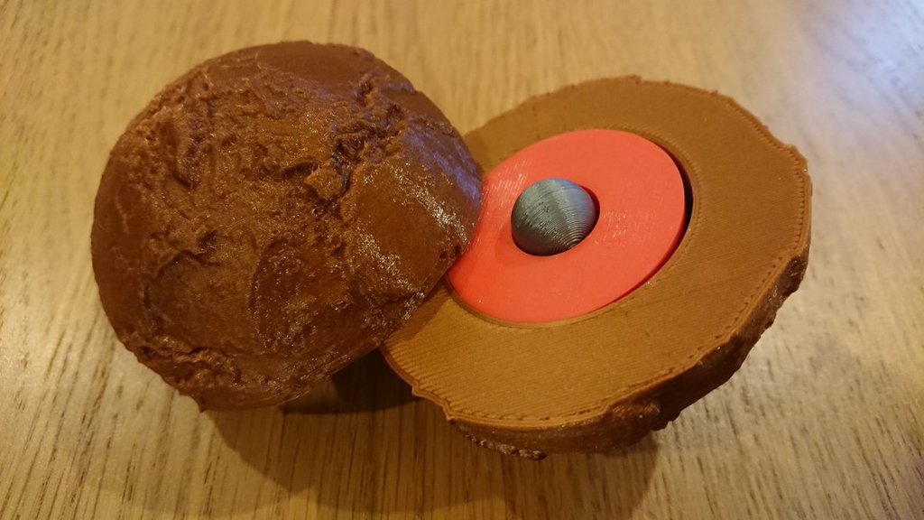 Geophysical Globe: Earth topography with inner and outer core
