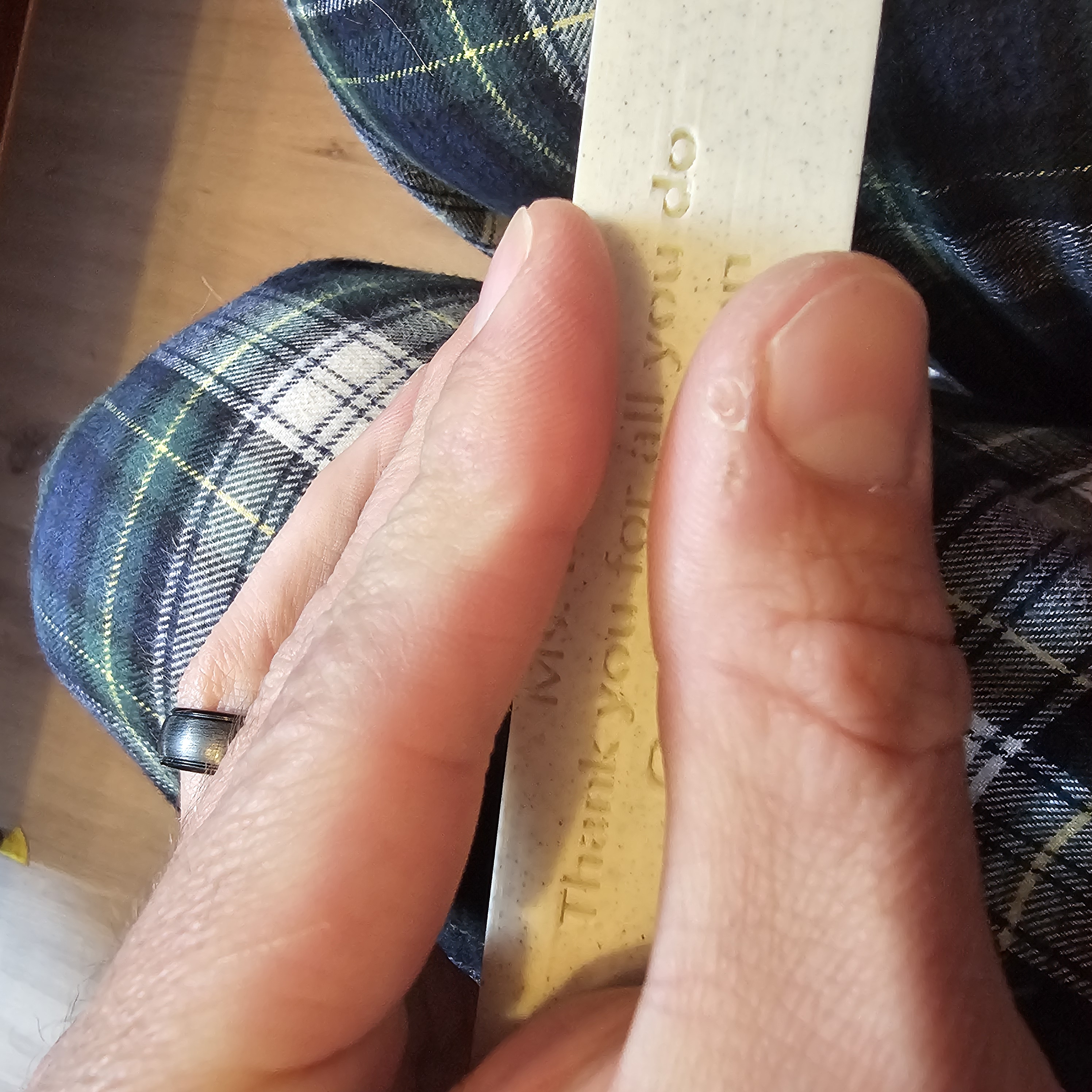 Inscribed Cat Sculpture