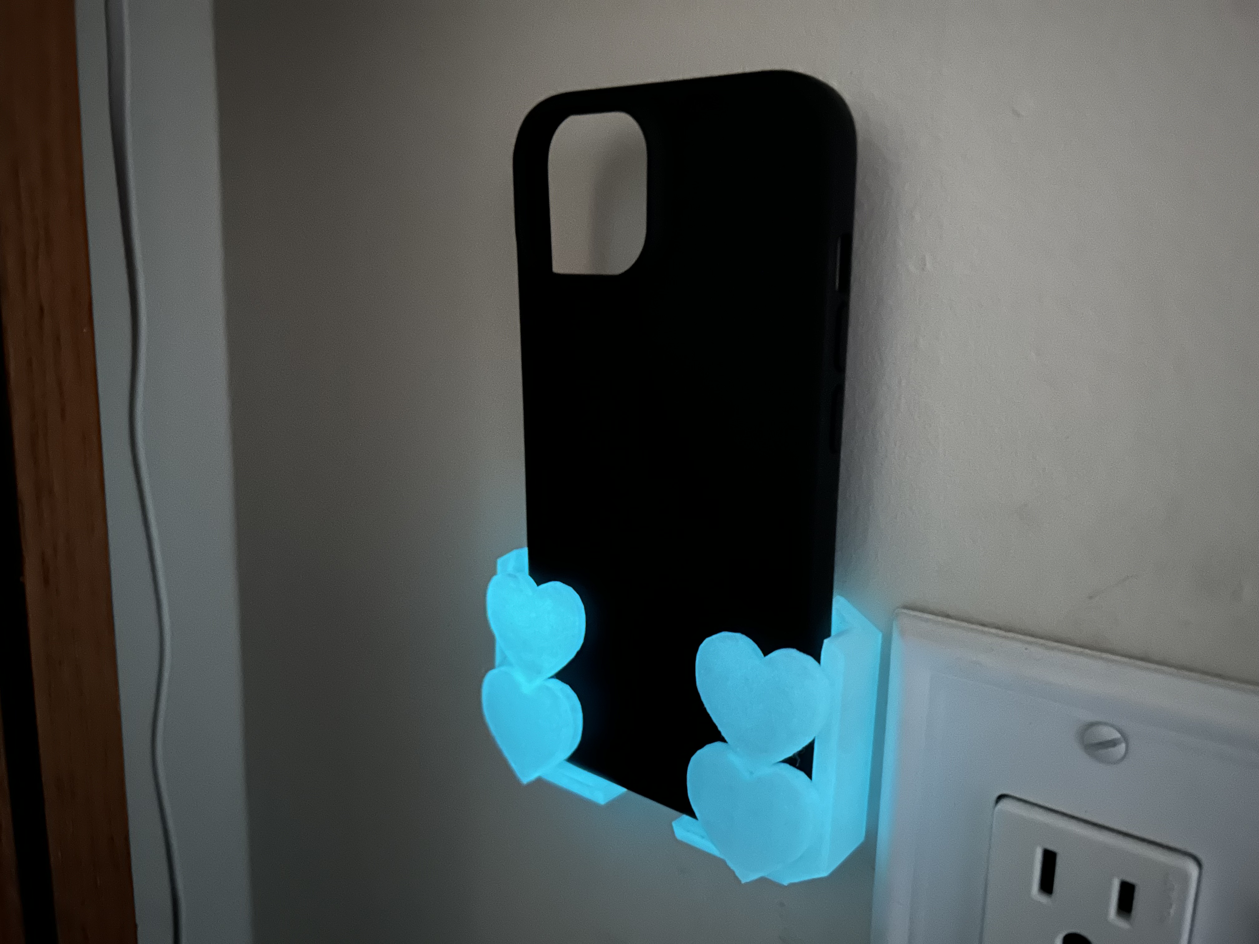 Wall Mount Phone Holder (Designed with an iPhone 14 with case)