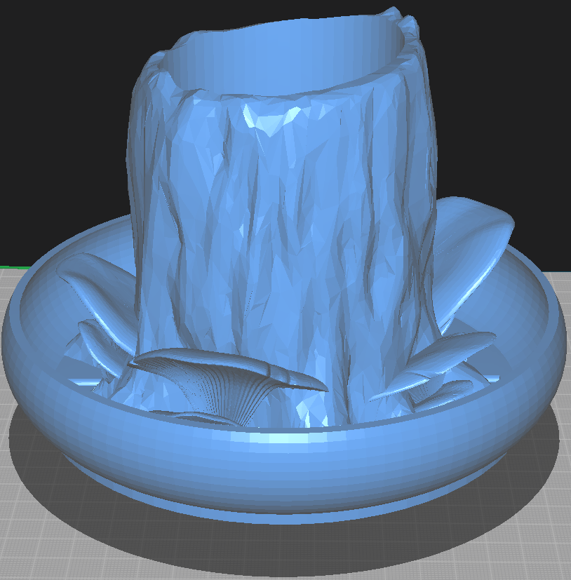 Planter Stump with Mushrooms and Drain V2
