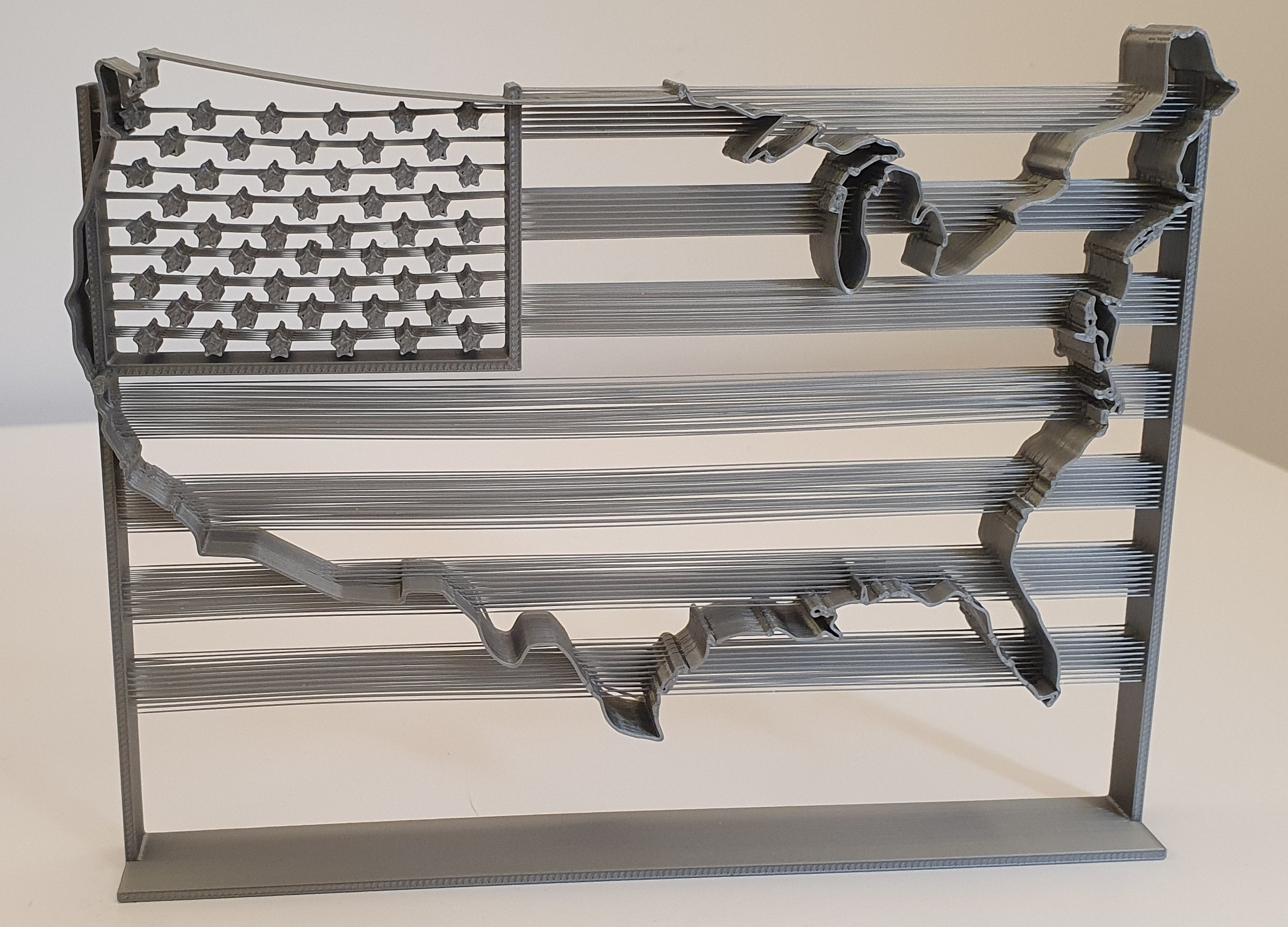 USA Flag in Map - String Art