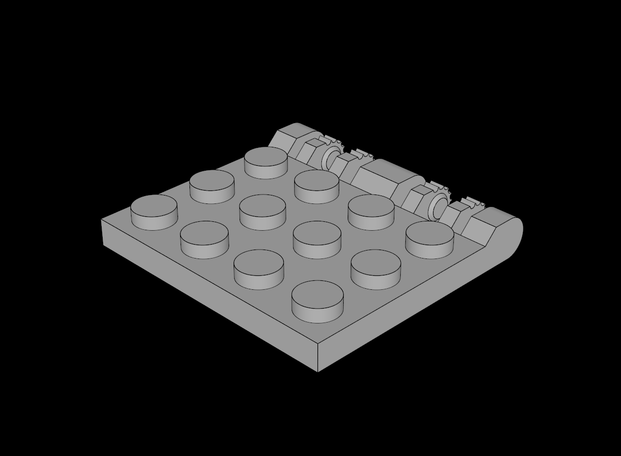 Lego Compatible (44570.dat) Hinge Car Roof  4 x  4 Locking