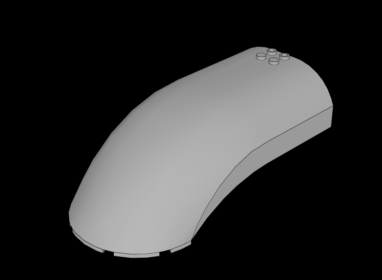 Lego Compatible (16477.dat) Windscreen 16 x  8 x  6 Curved with  3 Pin Holes