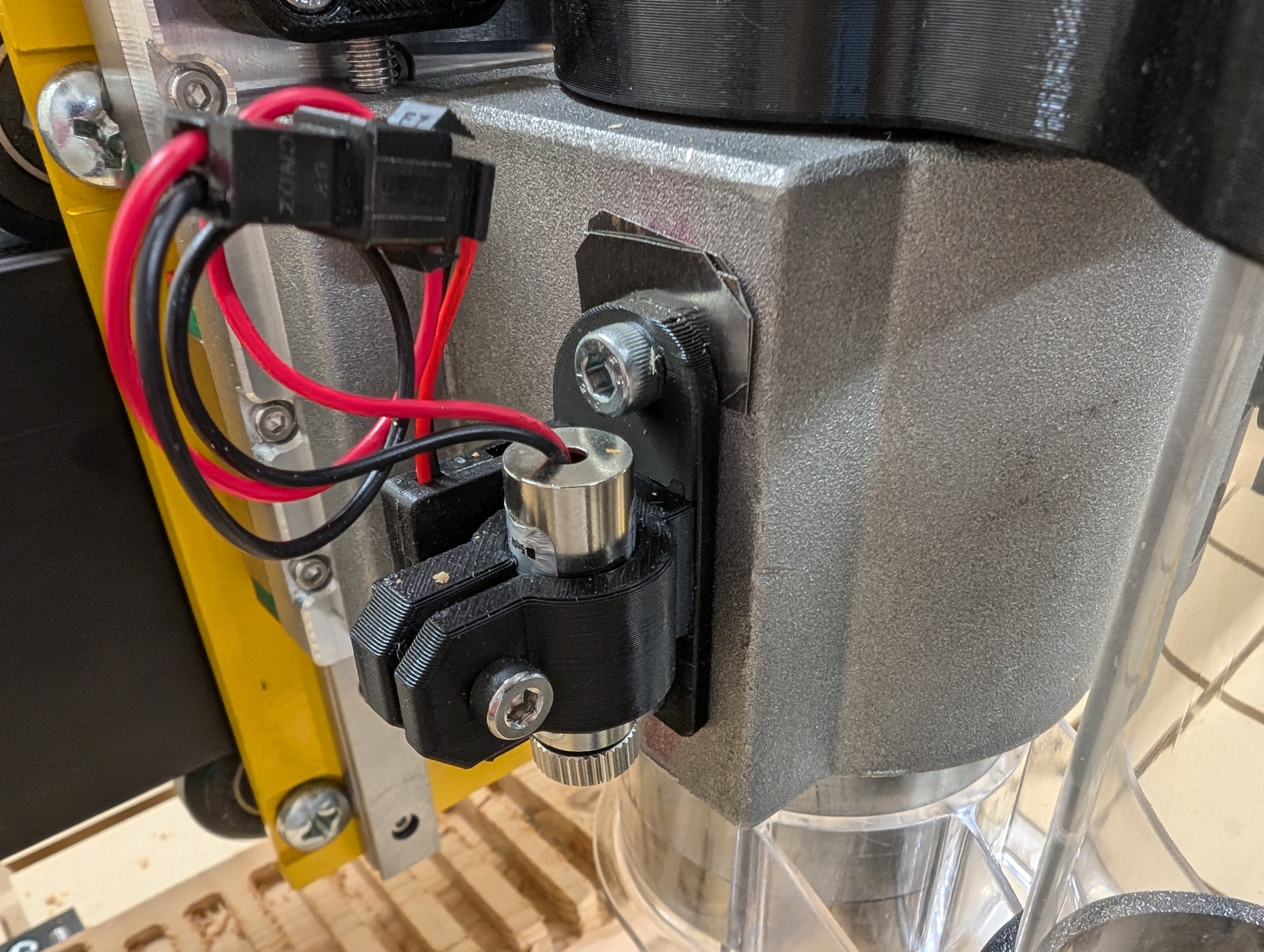 CNC laser pointer and battery pack mount