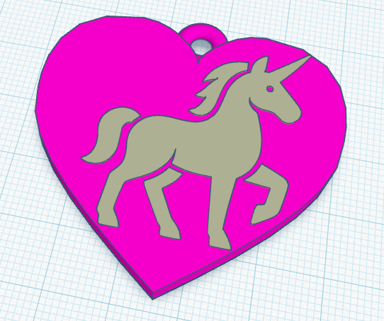 I LOVE UNICORNS keychain 2