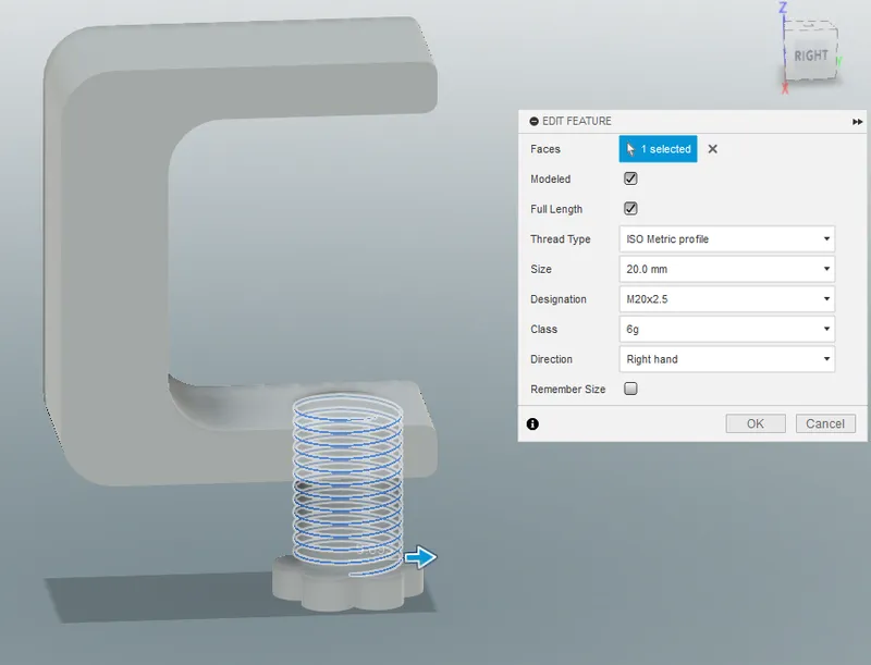 M20 x 2.5 printed thread allowance/offset test [Fusion 360 source file ...
