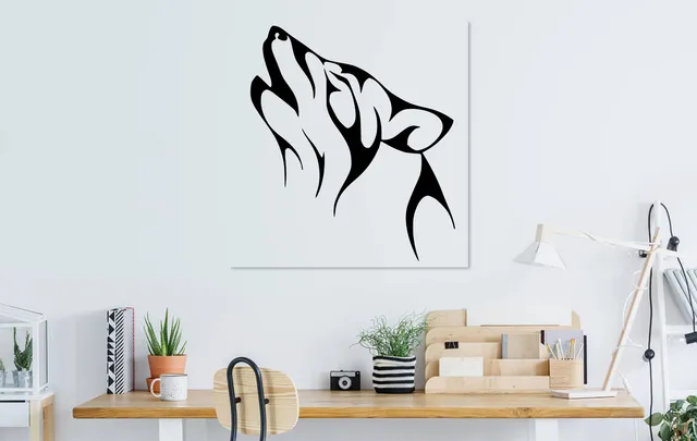 Tribal wolf 2d wall art