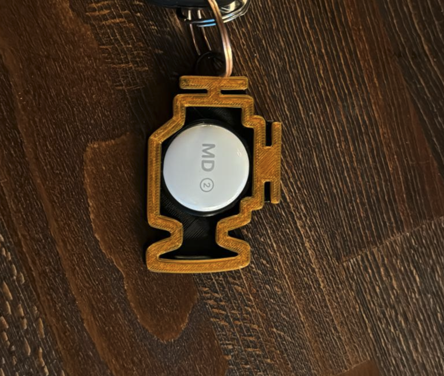 Check Engine Keychain with Airtag clip