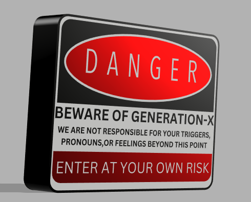 Generation X Danger Zone Sign