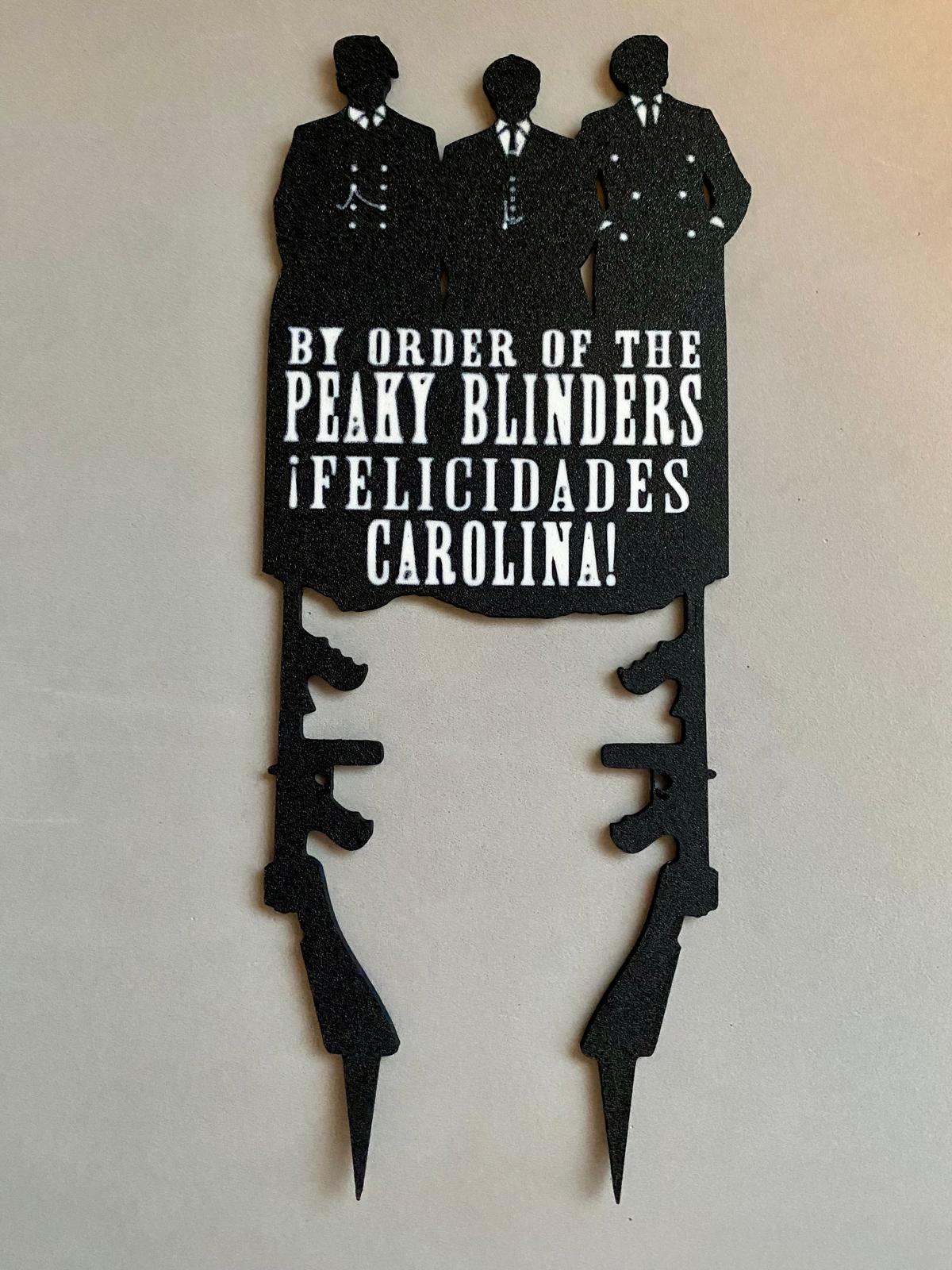 Skewer with Peaky Blinders silhouette with congratulations and name. by ...
