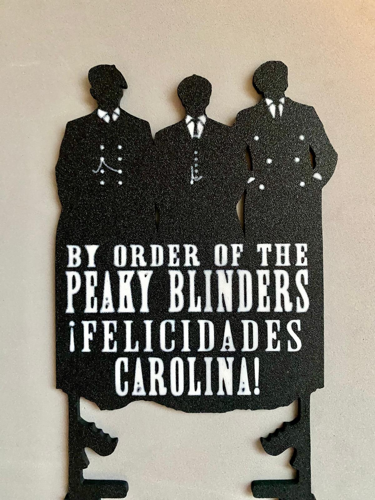 Skewer with Peaky Blinders silhouette with congratulations and name. by ...