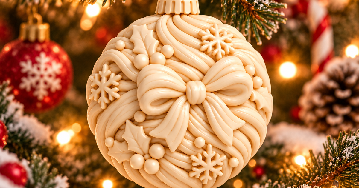 Strata Christmas Bow Ornament | Elegant Decoration by Frozen 3d Studio ...