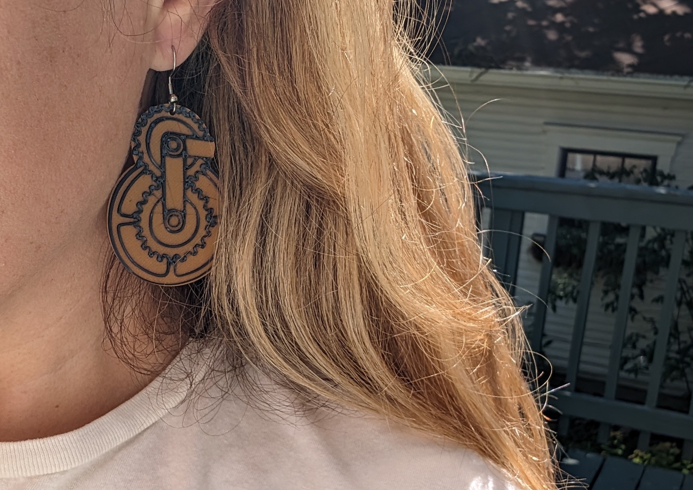 Planet-And-Sun Gear Earrings, Biomech, Steampunk Mechanical Planetary Gears