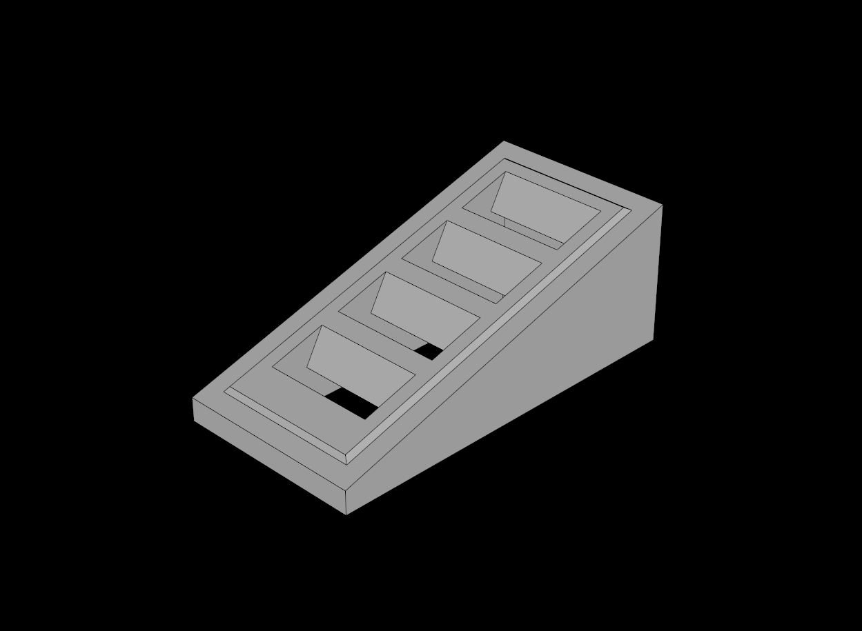 Lego Compatible (61409.dat) 0 Slope Brick 18  2 x  1 x  0.667 Grille
