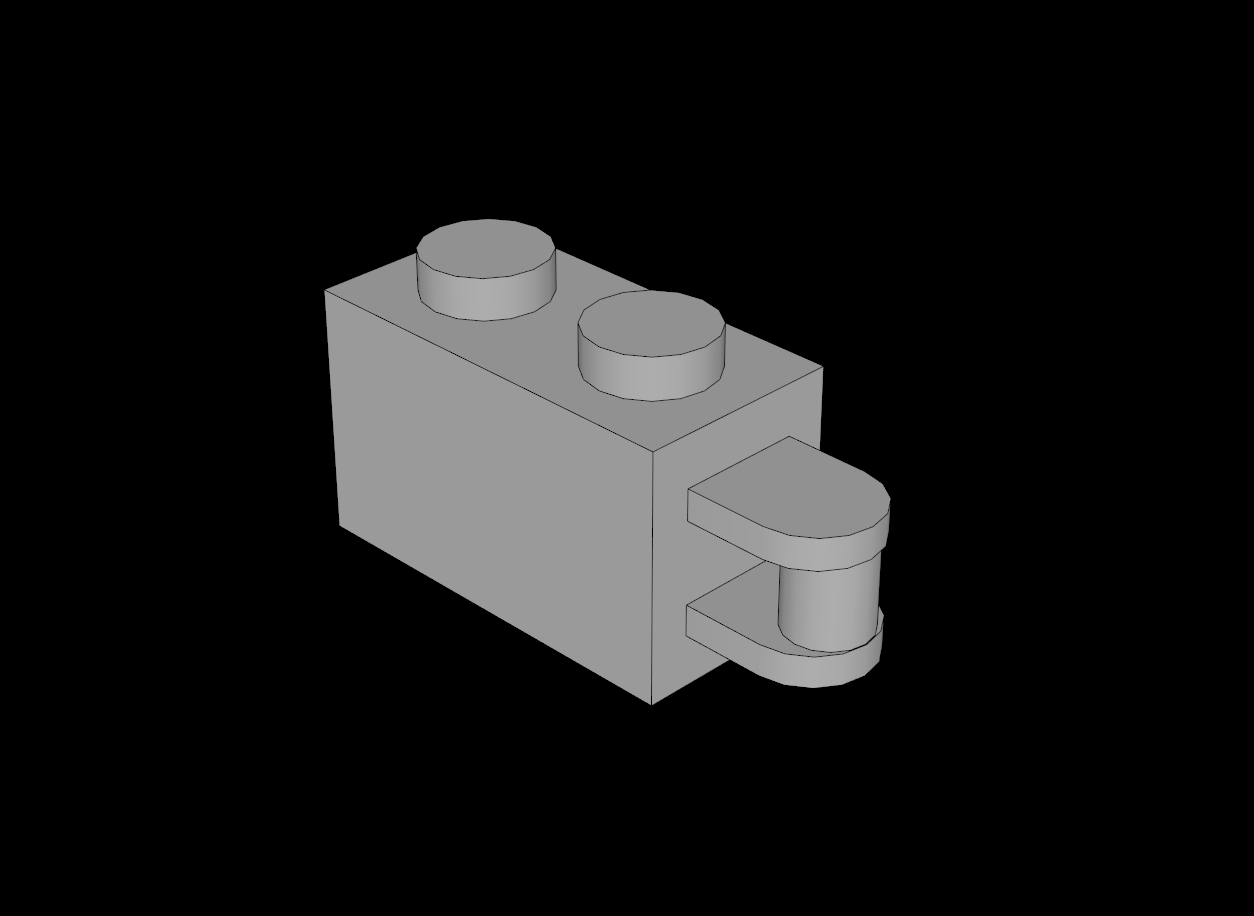 Lego Compatible (34816.dat) Brick  1 x  2 with Handle on End with Trimmed Arm