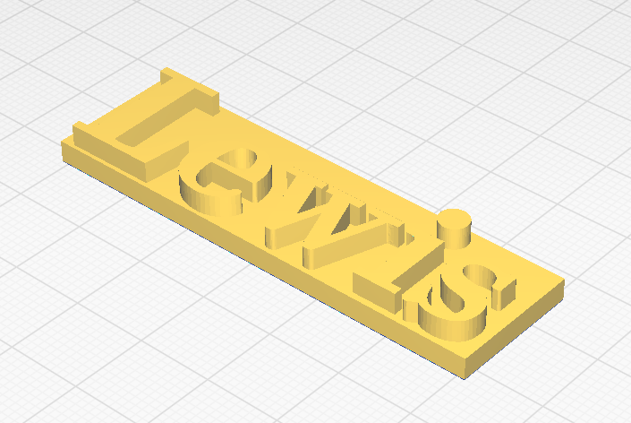 Printed Name plate Lewis