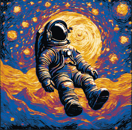 spaceman starry night Hueforge