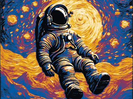 spaceman starry night Hueforge