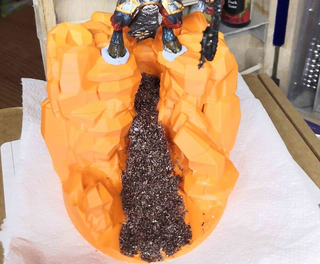 Magma or waterfall cliff base topper or diorama