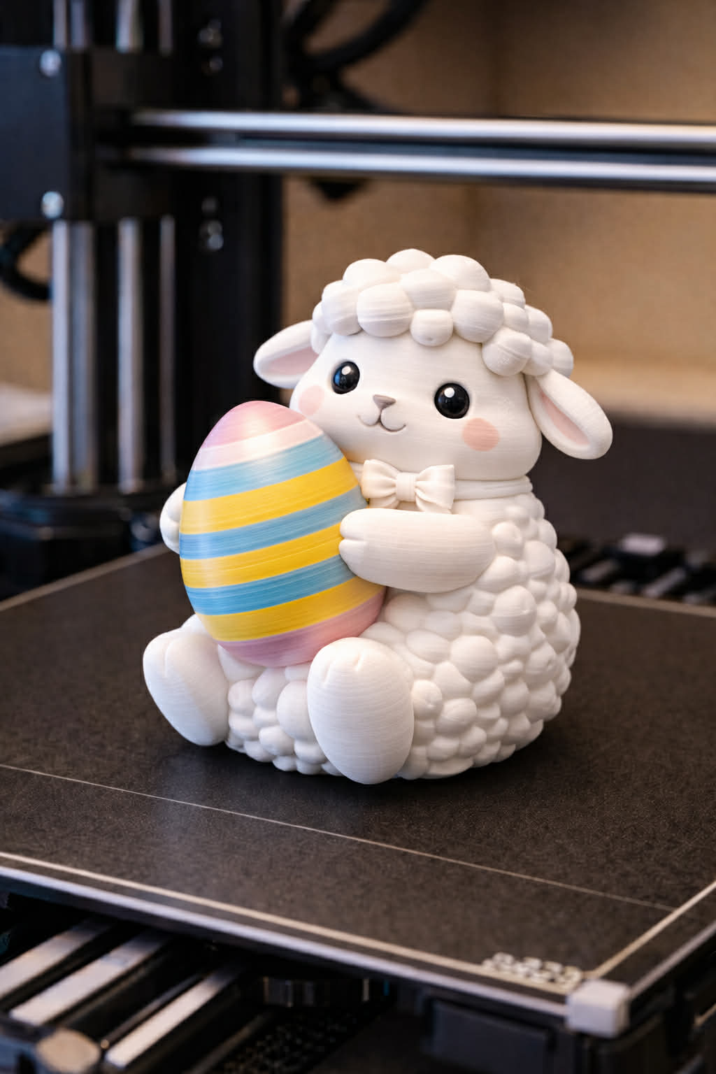Cute Easter Lamb with Egg 3D Print Decoration