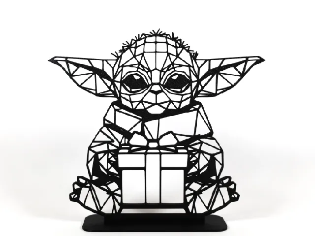 Geometric Low Poly Christmas Grogu / Baby Yoda