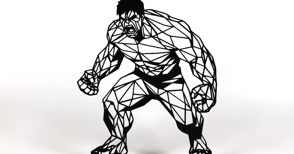 Geometric Low Poly Incredible Hulk by PhaseworksCA | Download free STL ...