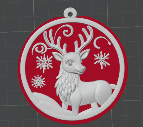 Reindeer Christmas Ornament – Detailed 3D Print Decoration