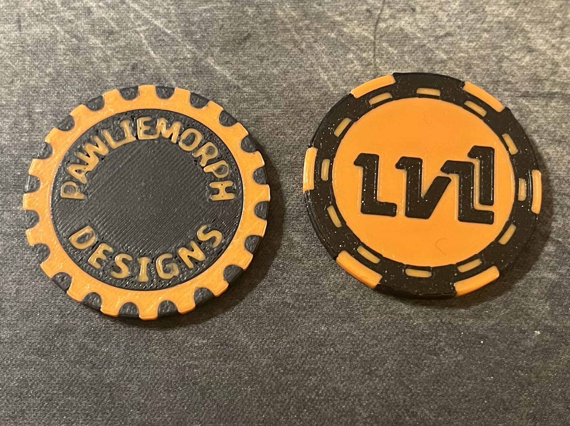 LVL1 multicolor AMS style maker chip Makerspace Hackerspace w/ linktree QR