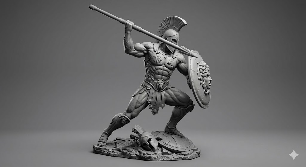 GREEK SOLDIER HOLDING SPEAR