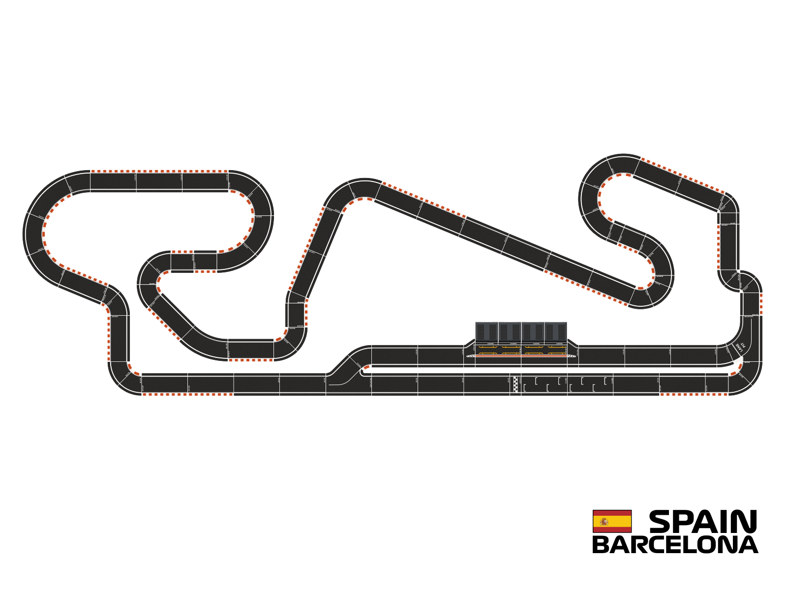 Racing Circuits - building kit - Spain Barcelona Grand Prix