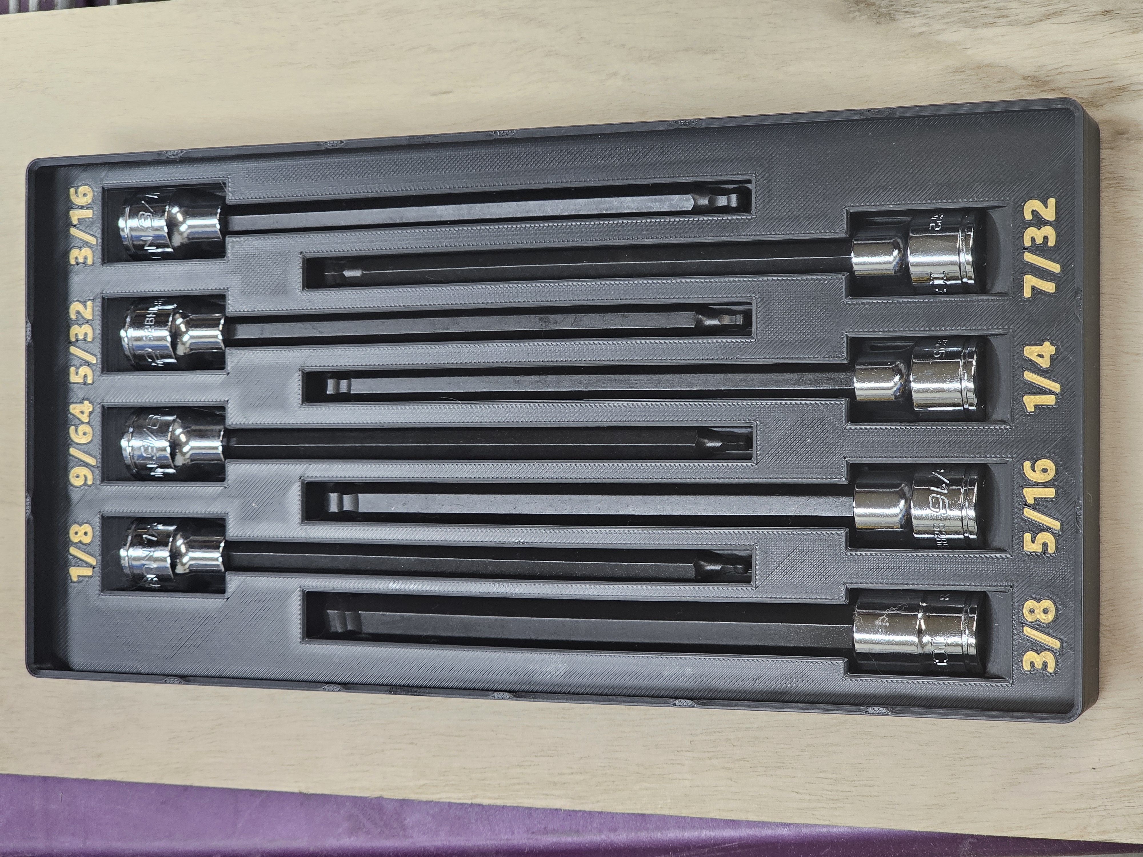 ICON 3/8 in. Drive SAE Long Hex Bit Socket Set Storage Gridfinity