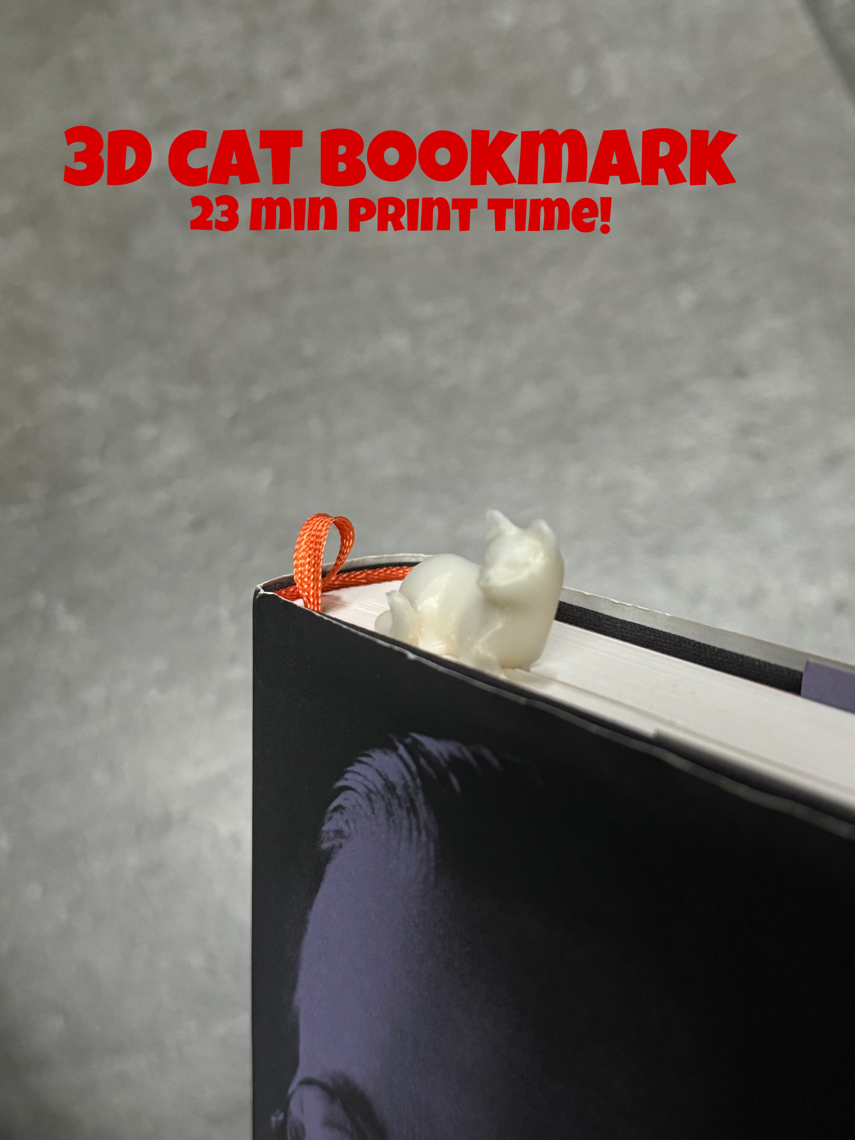 3D Cat bookmark 3D model thumbnail