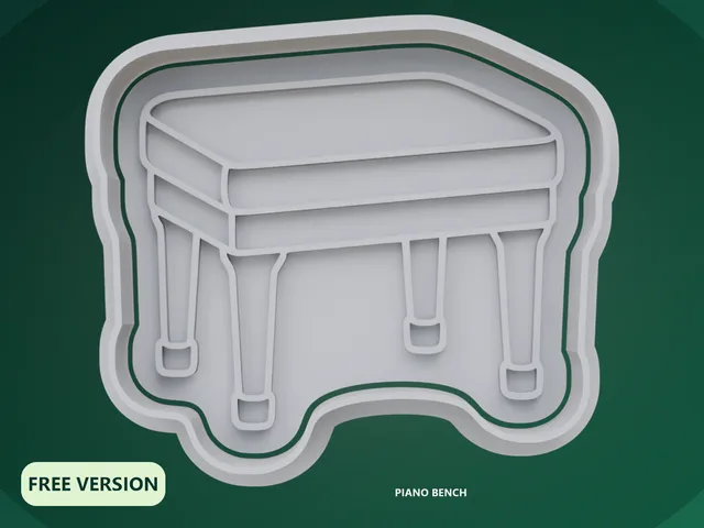 Music Piano Bench Cookie Cutter STL – 3D Print Biscuit Mold Set