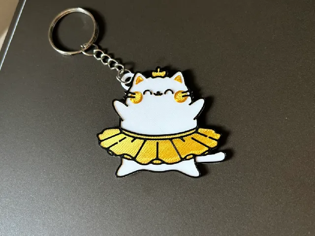 Another cute cat (wearing a tutu this time) keychain