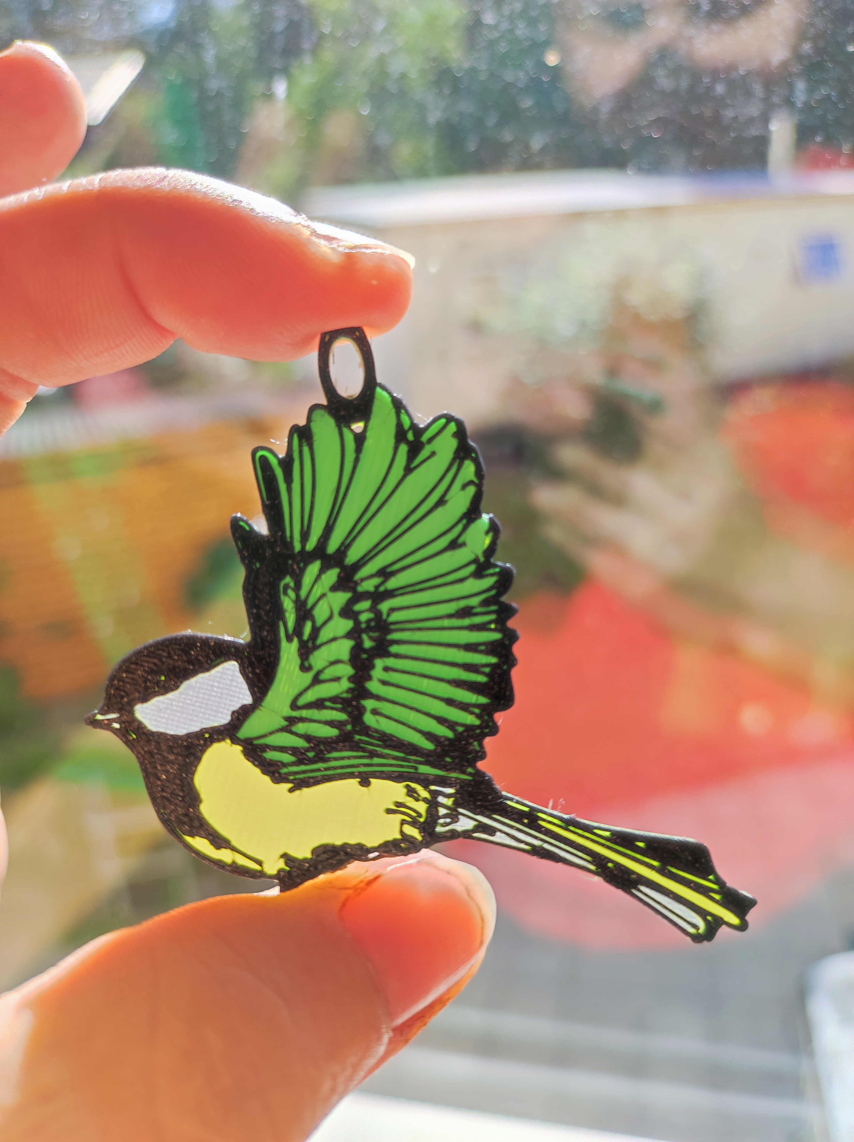 Keychain: Little bird (four colours) - version 1