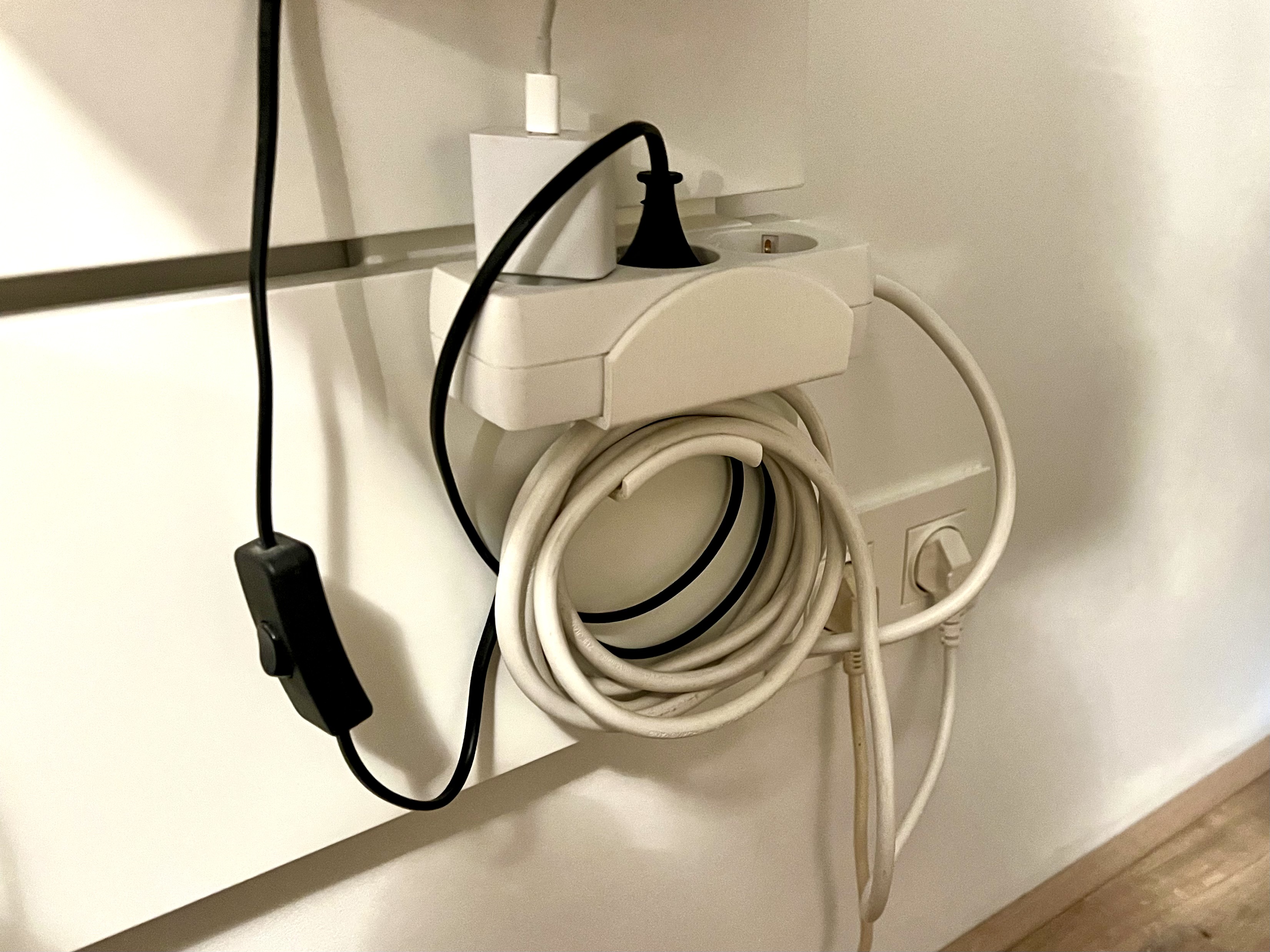 IKEA Nordli head board power strip holder