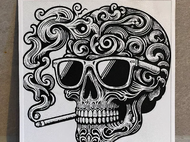 Smoking Skull - HueForge