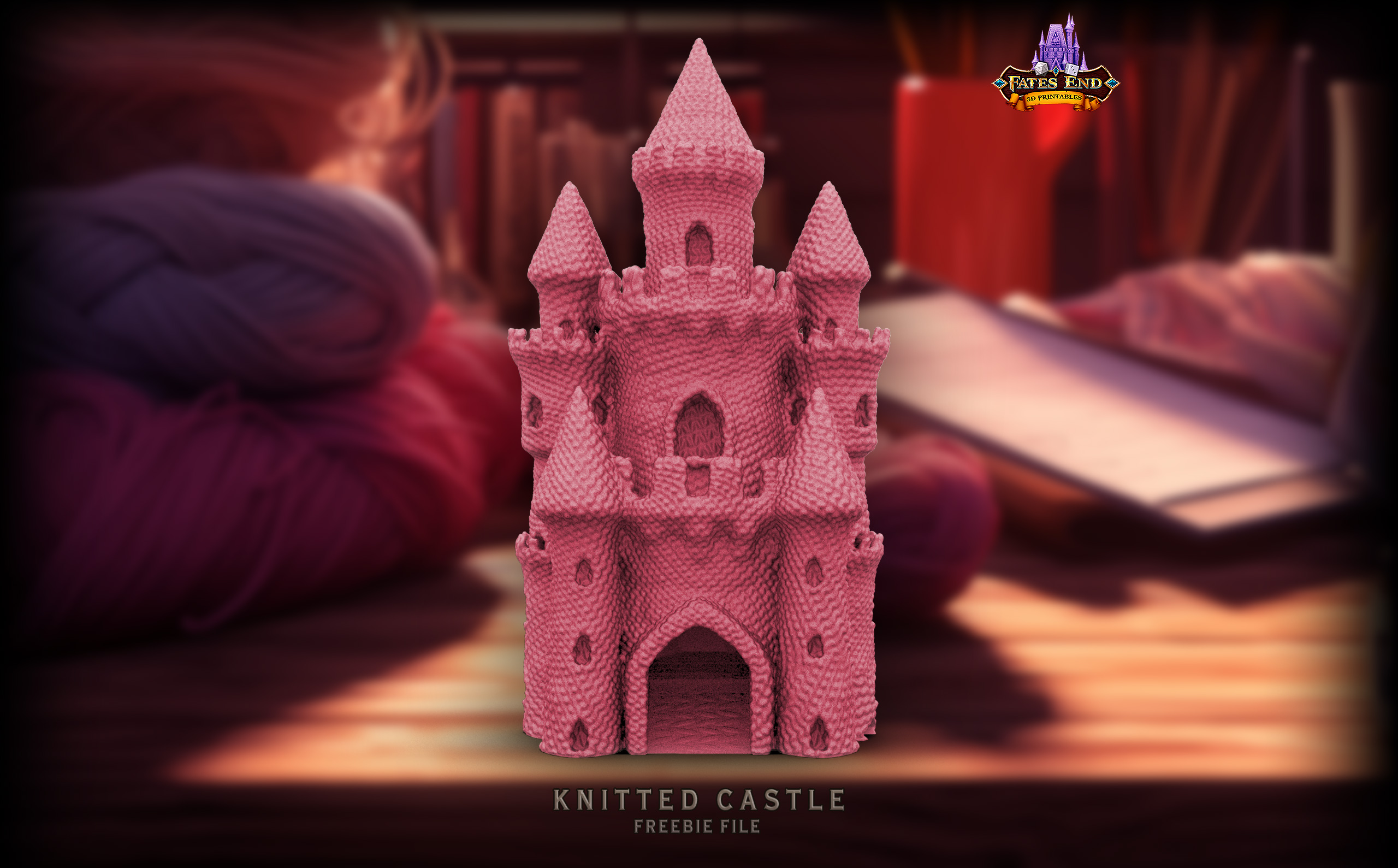 KNITTED TINY CASTLE DICE TOWER - SUPPORT FREE!