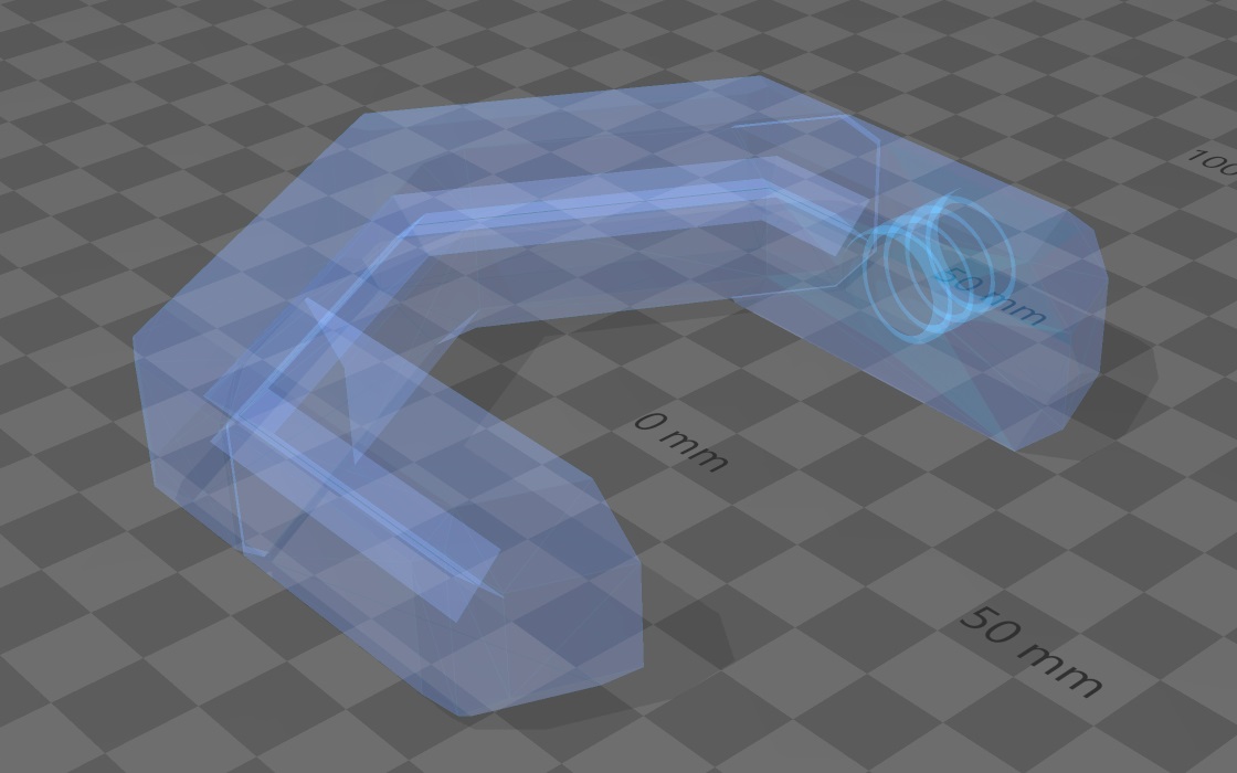 PETG clamp with reinforced voids