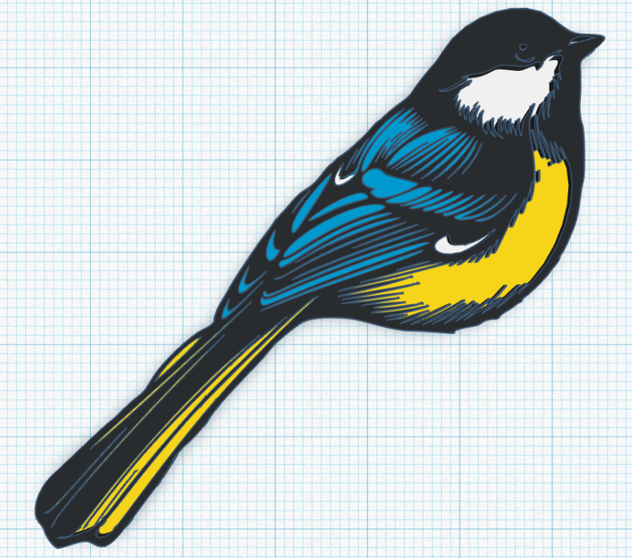 Keychain: Little bird (four colours) - version 2