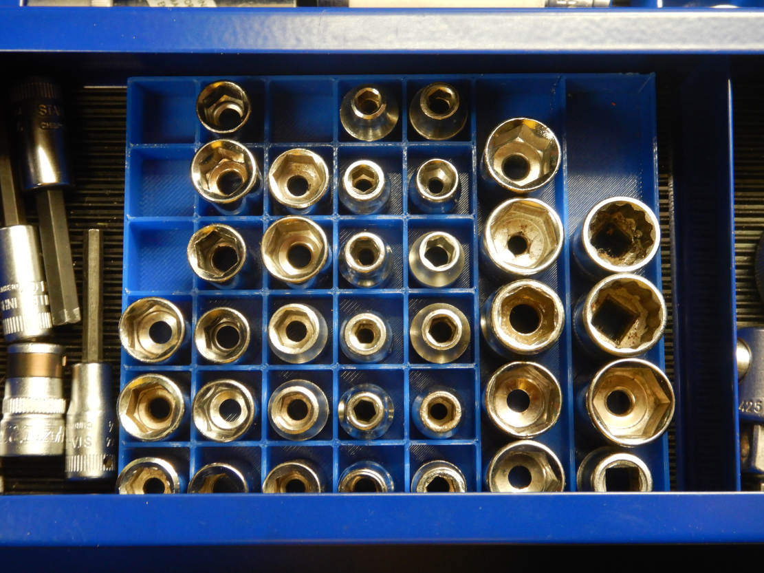 Stecknuss 1/4" Werkzeugkiste Sortiereinsatz; 1/4" socket insert for toolbox sorting tray