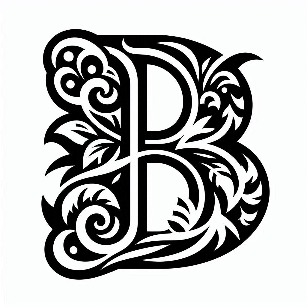 Frottage creation: letter B (version 5) by Nina Máčová | Download free