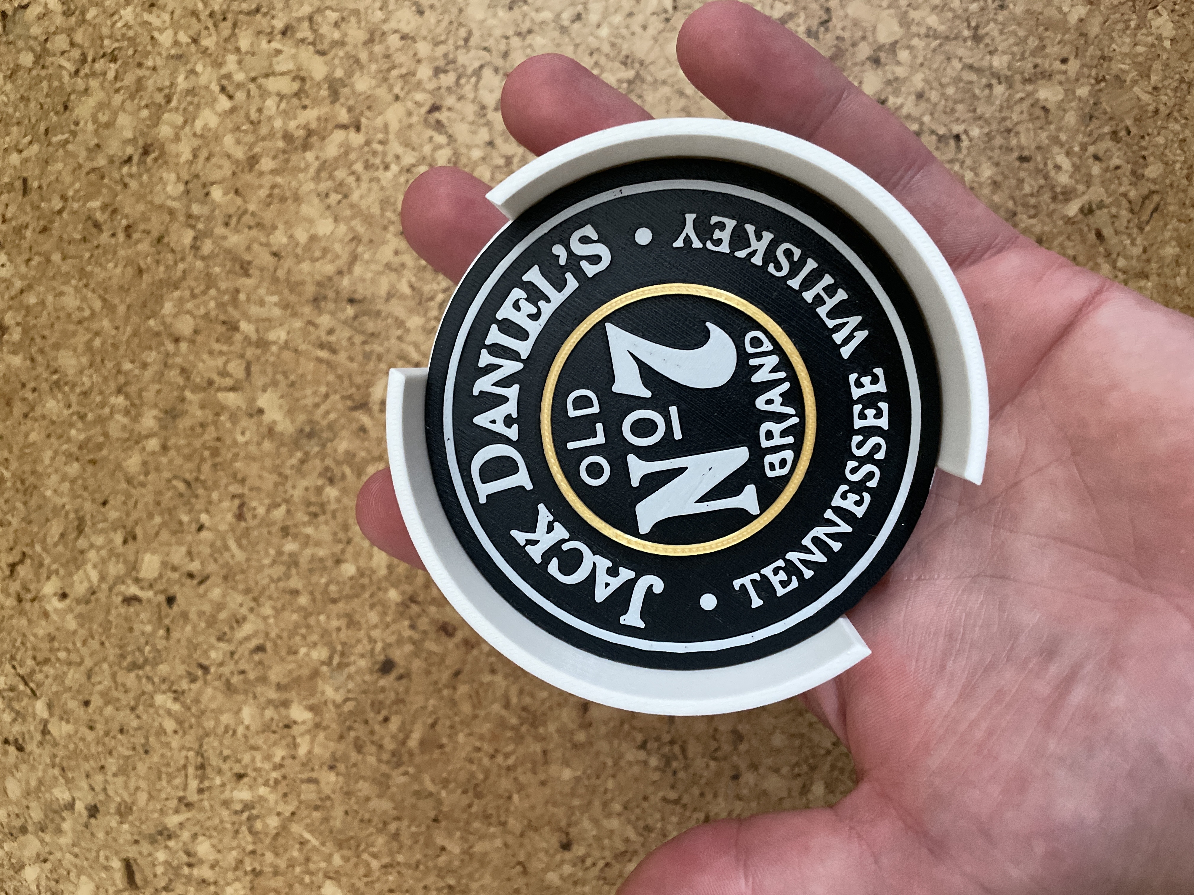 Jack Daniels coaster with holder
