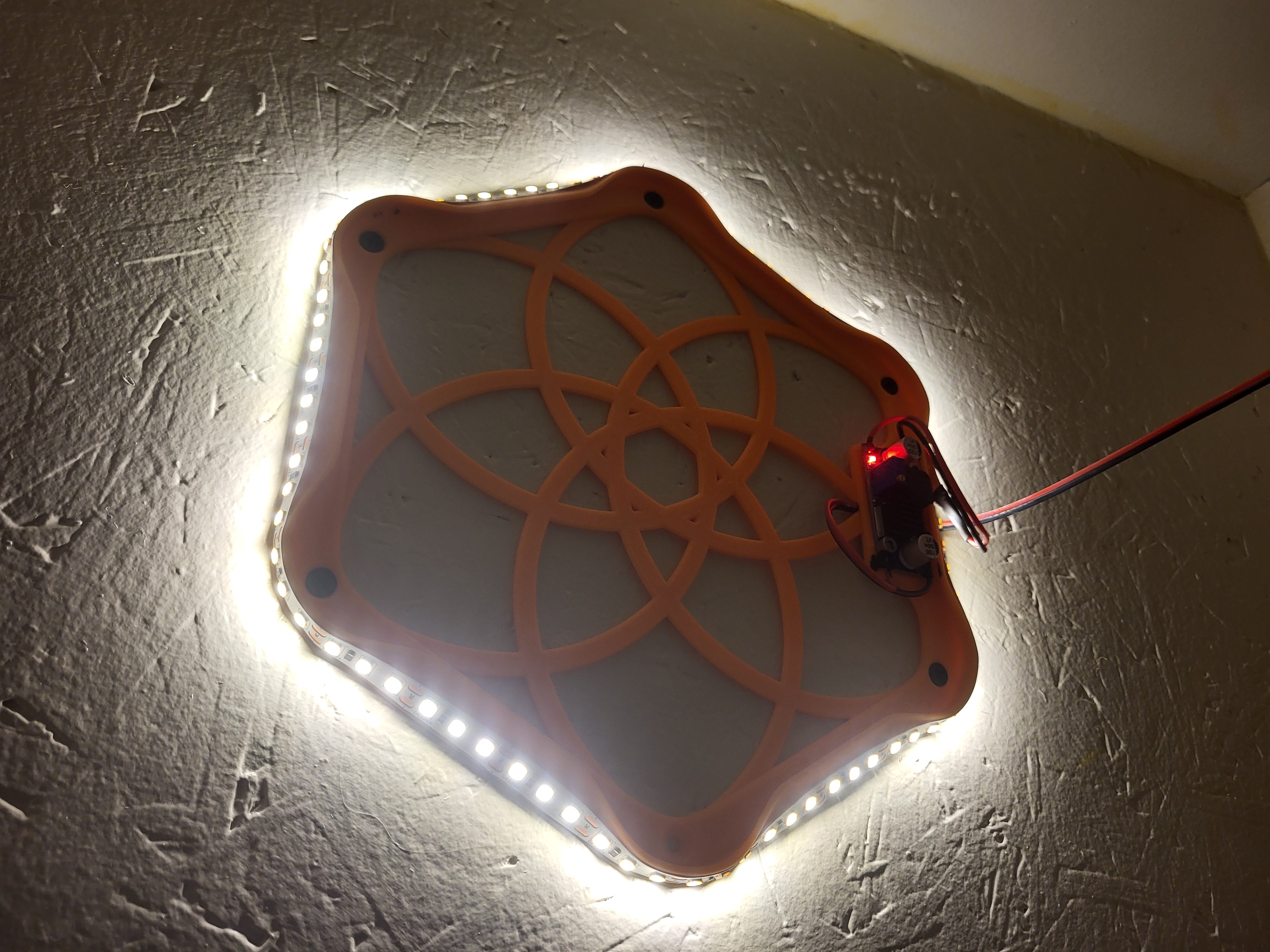 Mandala Hex Lamp for 8mm LED strip lights.