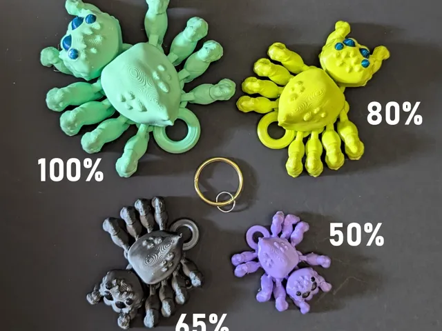 Articulated Jumping Spider Keychain Version