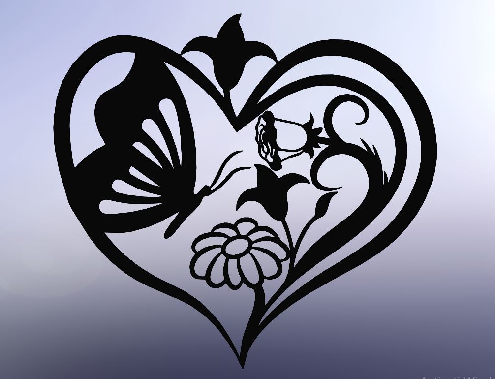 ROSE AND BUTTERFLY 2D ART, BUTTERFLY AND ROSE, ELEGANT ROSE AND BUTTERFLY, 2D ROSE AND BUTTERFLY