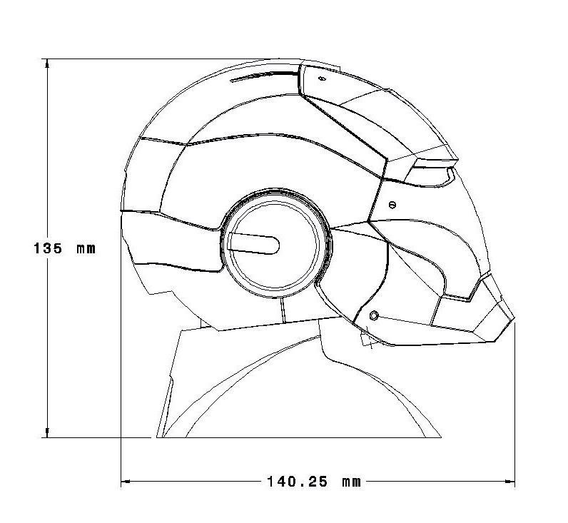 Iron Man Head Desktop Display & 600 Dummy 13 With Lighted Eyes by