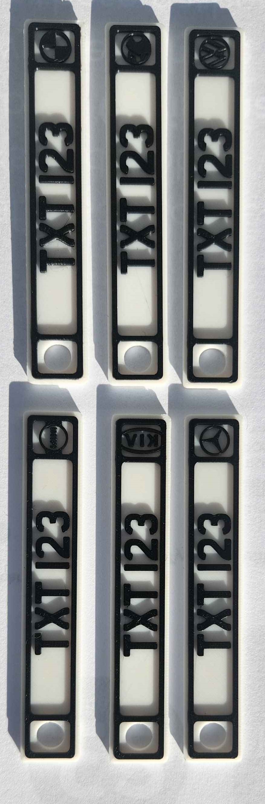 Customisable Number / Registration plate Keyring with Logos