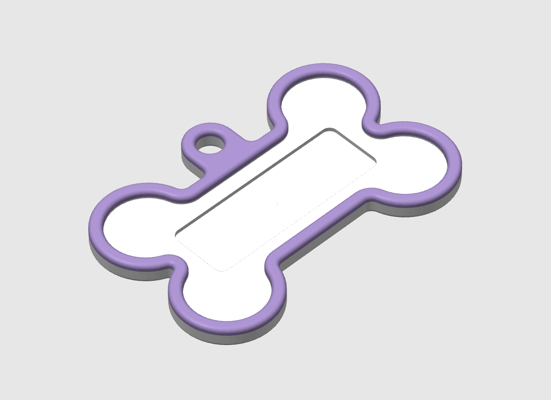 Dog bone nametag - Dog nametag